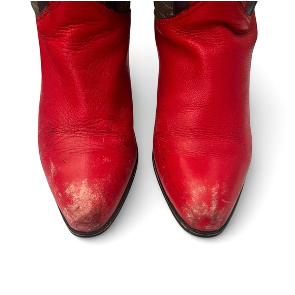 Vintage Leather Western Cowboy Cowgirl Boots Women’s 5-5.5 Flame Rodeo Country - Picture 5 of 14